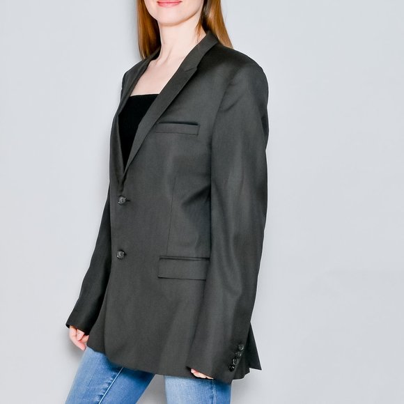 264. THE KOOPLES Dark Gray Wool Fitted Blazer 52R - Picture 6 of 7